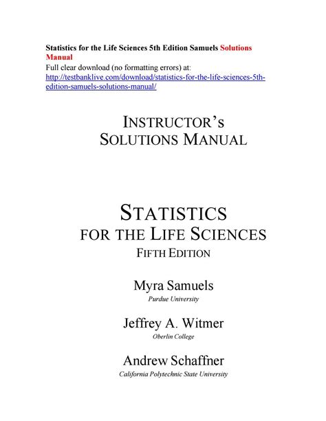 Statistics for life sciences solution manual samuels. - Icao aerodrome design manual teil 1.