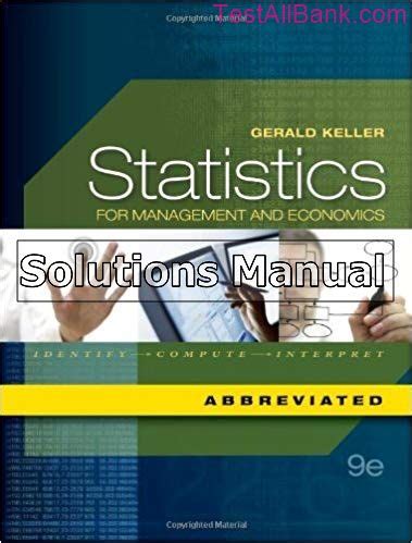 Statistics for management and economics solutions manual. - Guida allo studio per la chimica preliminare dei metalli hsc.