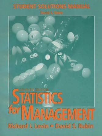 Statistics for management student solutions manual richard i levin. - Guide to firewalls and network security intrusion detection and vpns.