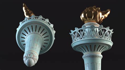 Statue of Liberty Torch 3D Model 49 .max .3ds .blend .c4d .fbx .ma