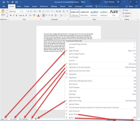 Status Bar in Microsoft Word Microsoft Word Tutorials