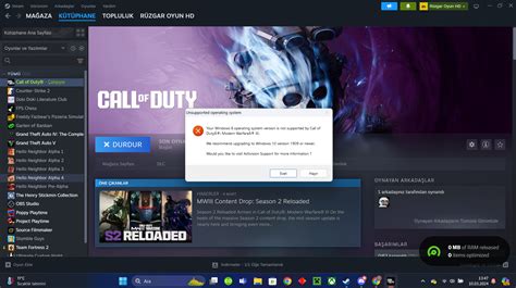 Steam Call of Duty Warzone açılırken hata veriyor. 