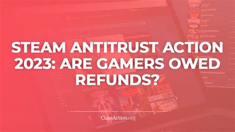  Valve Antitrust Compensation Claims. Steam users could receive hundreds or even thousands in compensation. Complete the form below to begin your claim. Federal Judge John C. Coughenour ruled that Steam gamers can claim compensation for Valve's illegal monopoly but they must file individual arbitrations to do so. . 