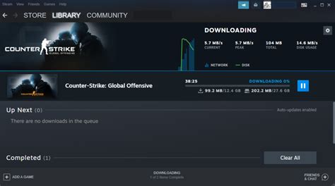 Steam download starts fast then slows down.  Real-time network status for...