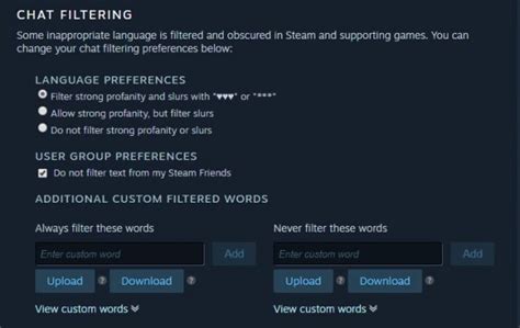 Steam is testing a customisable chat filter 