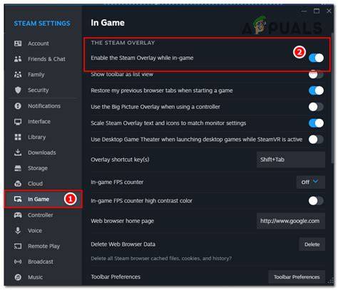 Steam overlay disabled.  Steam Overlay is a very cool feature of Steam that helps gamer...