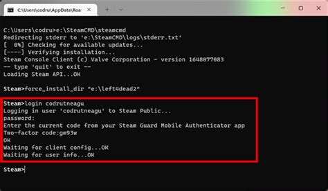 Steamcmd download failed. exe 2- login anonymous 3- app_update 311210 ( id de ...