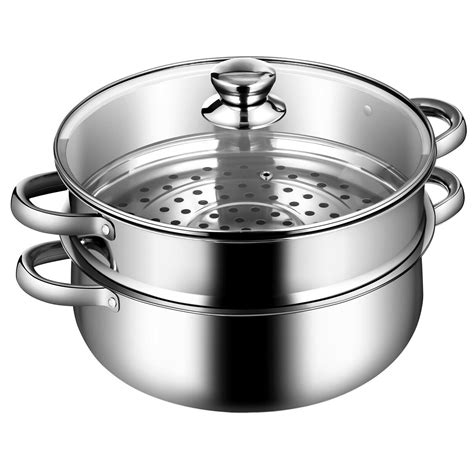Steamer in pan. 3 Tier Multi Tier Layer Stainless Steel Steamer Pot For Cooking With Stackable Pan Insert/Lid, Food Steamer, Vegetable Steamer Cooker, Steamer Cookware Pot, Vaporeras Para Tamales, Multilayer 16 qt 4.3 out of 5 stars 400 
