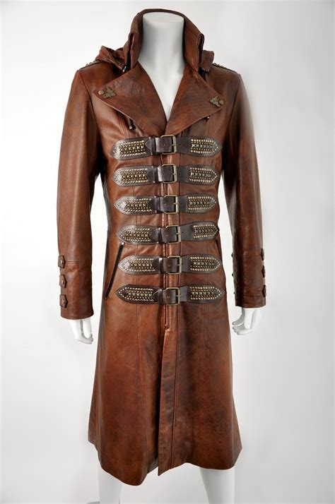 Men Steampunk Costume Jacket Vintage Overcoat Medieval Costume