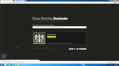 Steamworkshop downloader. It is a Steam workshop downloader. Do you own a game on a different platform than Steam (Like GOG or the Epic Games Store) and you always wanted to use mods from the Steam workshop? WorkshopDL allows you to download mods from the Steam workshop for free! It currently supports more than 900+ games! Features. Very easy to use. User … 