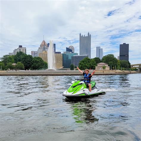 8 Mile Rental Boundary. Explore the heart of Pittsburgh with an 8 mile rental boundary that includes all 3 rivers! Starting at our launch point in Sharpsburg, you're welcome to ride all the way to Point State Park which takes just 7 minutes on our jet skis. . 