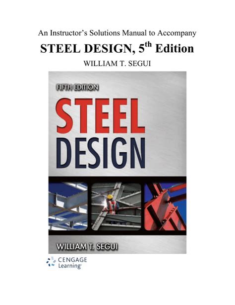 Steel design 5th edition segui solution manual. - Believe study guide by randy frazee.