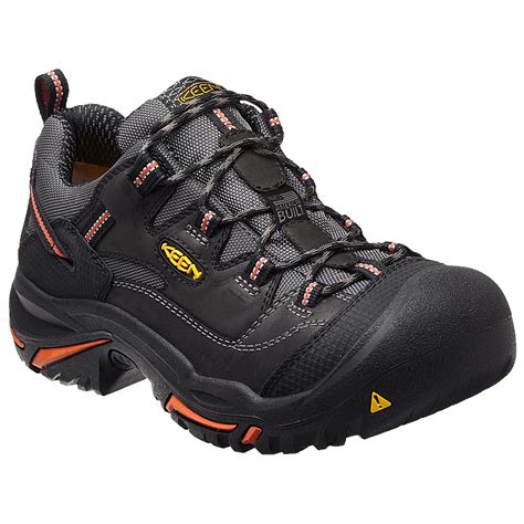 Steel toe work shoe. All our safety toe work boots and shoes meet ASTM F2412-11/ASTM F2413-11 impact and compression safety standards. They meet impact I/75 standards and C/75 compression standards, meaning the toe boxes can withstand having 50 solid pounds of weight dropped on them from a height of 18 inches, and withstand 2,500 pounds of compression. 