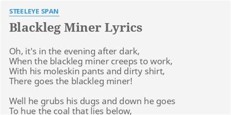 Steeleye Span - Blackleg Miner [*] Lyrics Lyrics.com