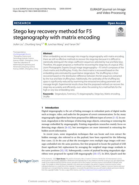 Stego key recovery method for F5 steganography with