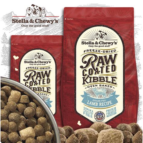 Stella and chewy raw coated kibble. Available Sizes: 3.25 lb, 22 lb. #1 ingredient – cage-free chicken. Coated in our irresistible freeze-dried raw. Optimal protein, fat & calories for growing puppies. Small, bite-size kibble perfect for puppies. DHA helps support brain & eye development. Omega Fatty Acids for skin & coat health. Added probiotics for optimal digestion. 