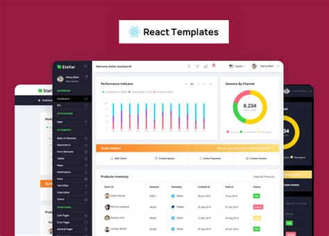 Stellar React Admin Dashboard Template BootstrapDash
