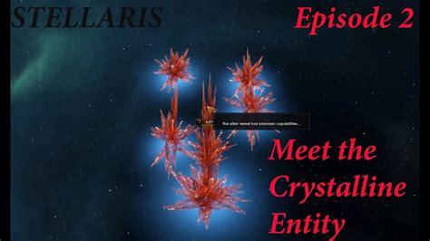 Stellaris crystalline entities. The unknown void Clouds and crystalline entities cannot been researched, if they were spawned via an anomaly an AI empire got. They are "Event ships" and not counted towards the normal enities, that spawn at gamestart. In multiplayer cultist ships from other Players also cannot be researched and stay "unknown". 