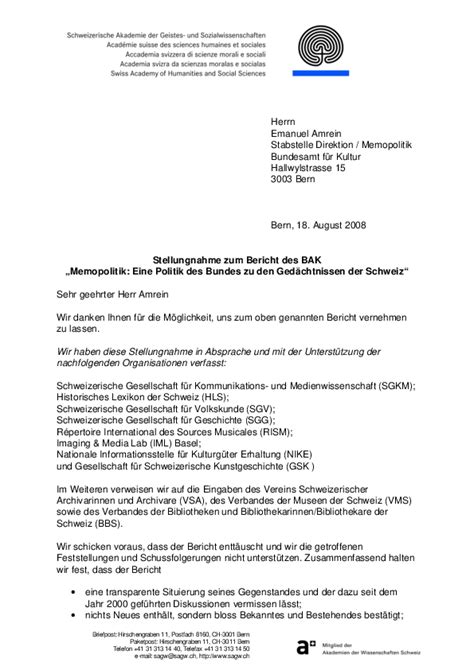 Stellungnahme zum Themenkomplex Bundesamt für …