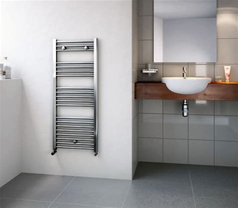 Stelrad Slimline straight towel rail 1188 x 500mm Chrome Wolseley