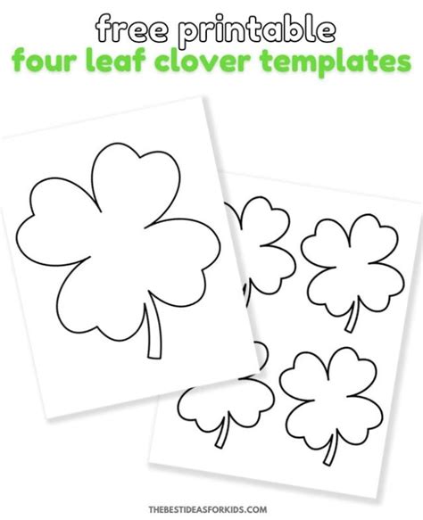 Stencil of Four Leaf Clover Free Printable Papercraft Templates
