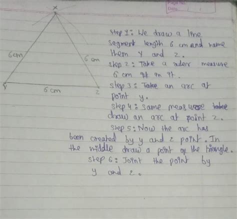 Step 1 We draw a line segment length 6 cm and hame them y and z. step 2..