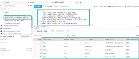 Step 3. Flatten Data Snowflake Documentation