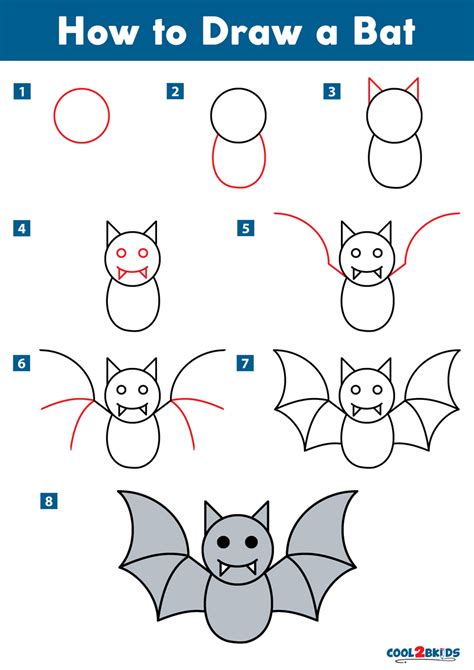 Step By Step Bat Drawing