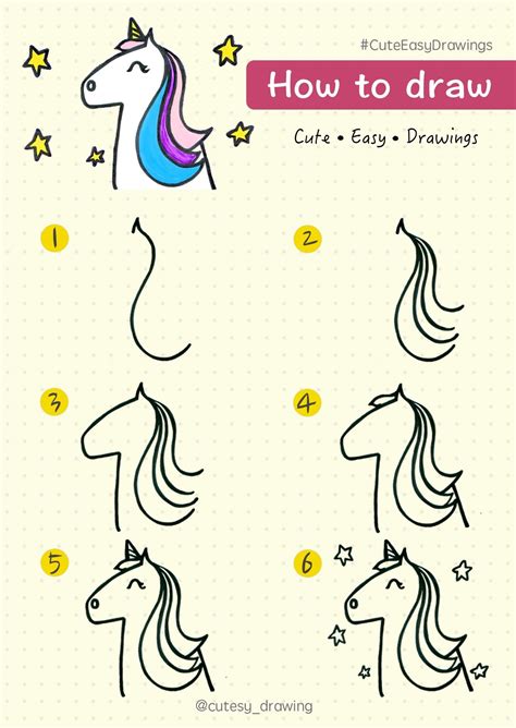 Step By Step Drawing Of A Unicorn