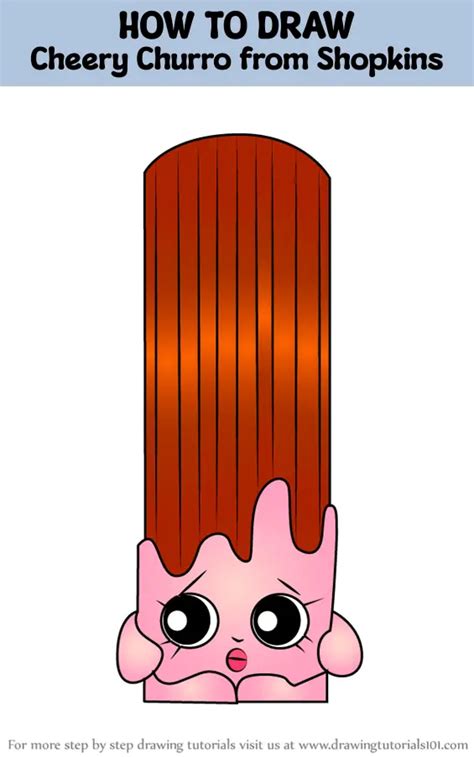 Step by Step How to Draw Cheery Churro from Shopkins