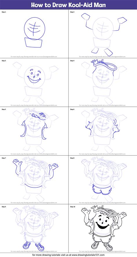 Step by Step How to Draw KoolAid Man
