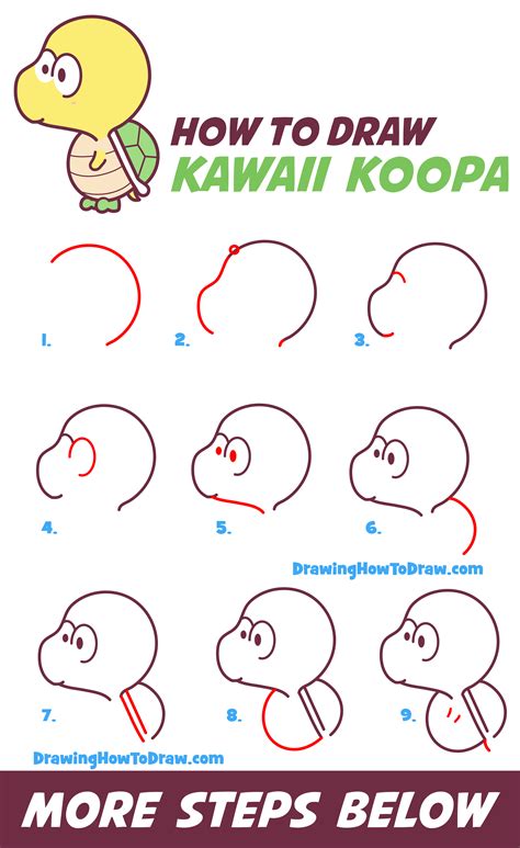 Step by Step How to Draw Koopa Troopa from Super Mario