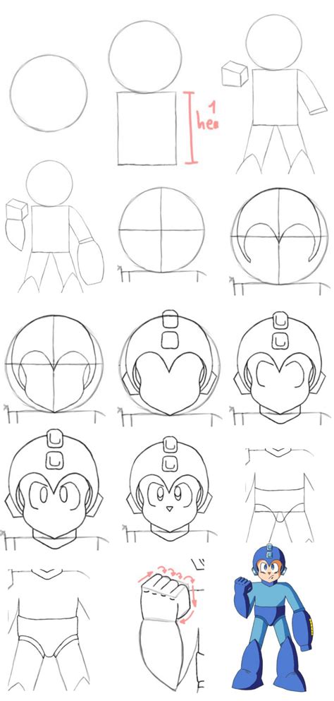 Step by Step How to Draw Mega Man