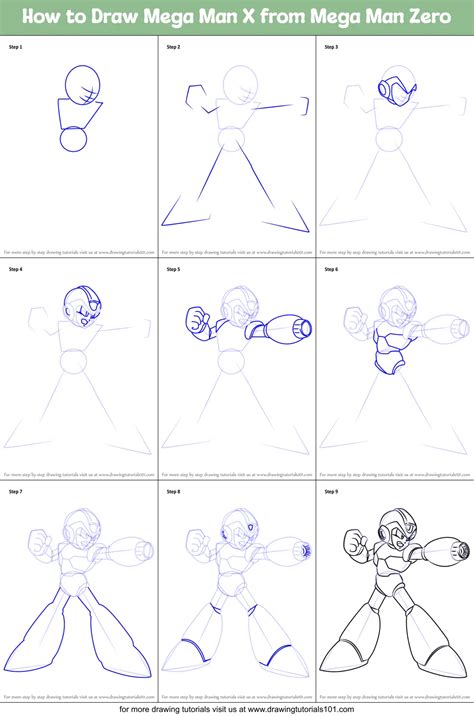 Step by Step How to Draw Mega Man X from Mega Man Zero