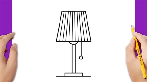 Step by Step How to Draw Table Lamp