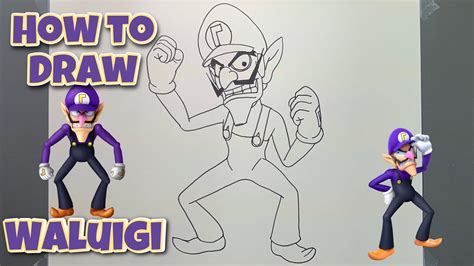 Step by Step How to Draw Waluigi from Super Mario