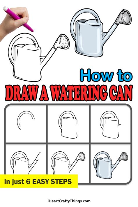 Step by Step How to Draw Watering Can