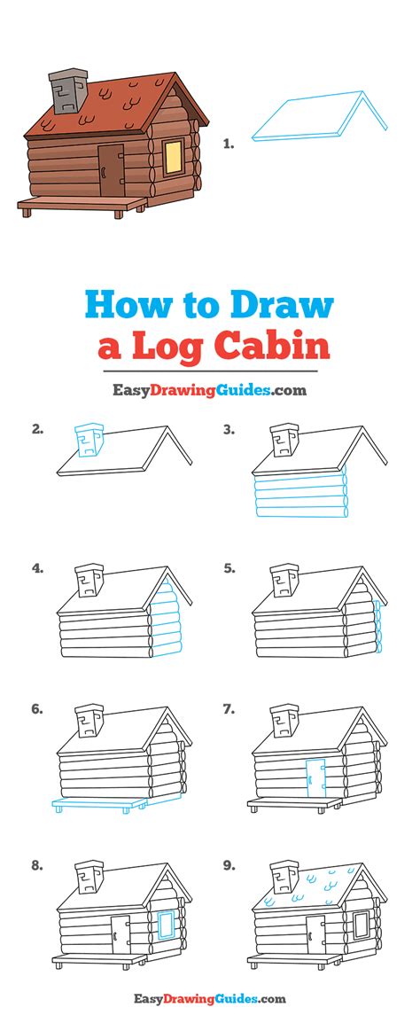 Step by Step How to Draw a Wood Cabin