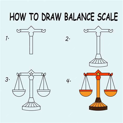 Step by Step To Draw a Balance Scale. Drawing Tutorial a Balance Scale