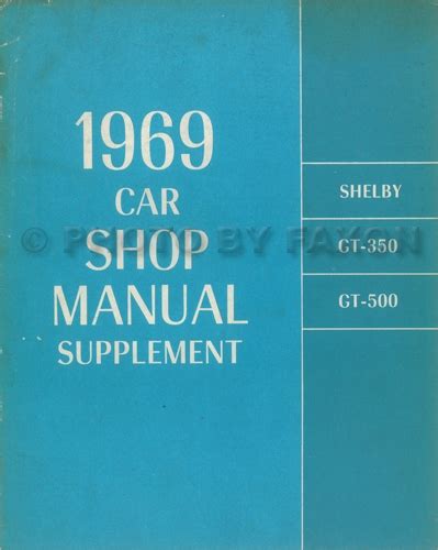 Step by step 1969 shelby gt350 gt 500 factory repair shop service manual supplement. - Laboratory manual for practical biochemistry pearson.