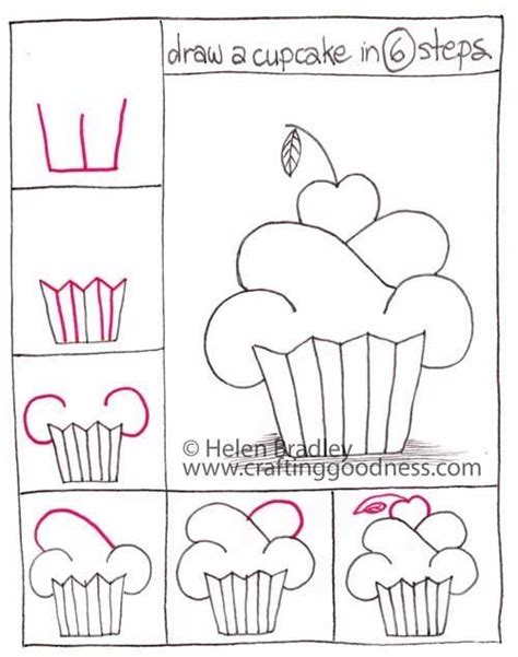 Step by step how to draw a cupcake Crafting Goodness