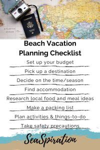 Step-by-step beach vacation planning guide SeaSpiration