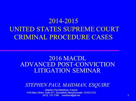 Stephen Paul Maidman - a Springfield, Massachusetts (MA) Criminal Law Firm