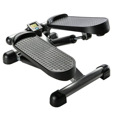 Stepper for workout. Sunny Health & Fitness Twisting Stair Stepper. $100 at Amazon $109 at Walmart $132 at Macy's. Pros. Space-efficient. Digital monitor displays step count, time, and calories. Affordable price. 