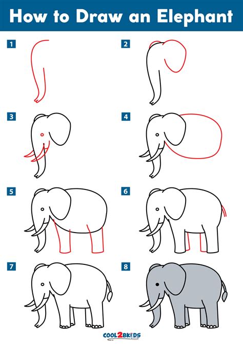 Steps To Draw Elephan