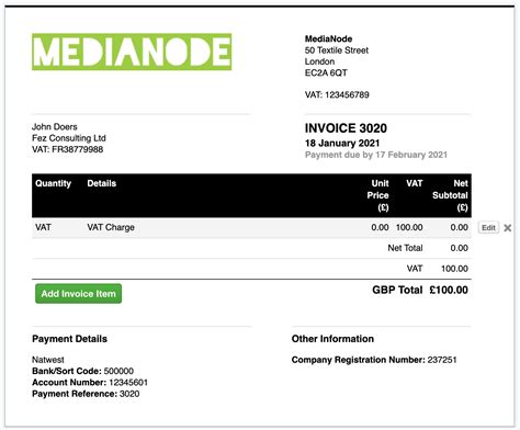 Steps to add a Reference Number to the Simple Invoice (VAT)