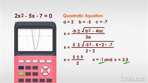 Steps to graph a quadratic equation worksheet.  Calculator Solution: Mov...