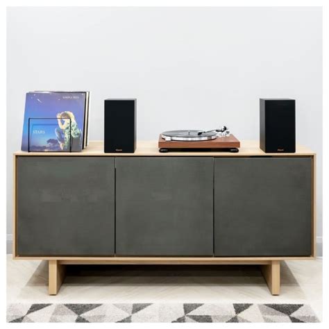 Stereo cabinet with turntable.  Stay connected wirelessly using built-in Blueto...