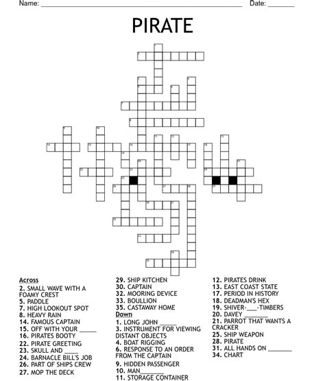 Stereotypical pirate feature crossword. Stuyvesant was one is a crossword puzzle clue. A crossword puzzle clue. Find the answer at Crossword Tracker. Tip: ... Stereotypical pirate feature; Captain Ahab feature; Stereotypical pirate; Ahab feature; Recent usage in crossword puzzles: New York Times - April 20, 1986 . Follow us on twitter: @CrosswordTrack 