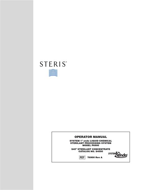 Steris system one e operator manual. - The complete project management office handbook second edition esi international project management series.